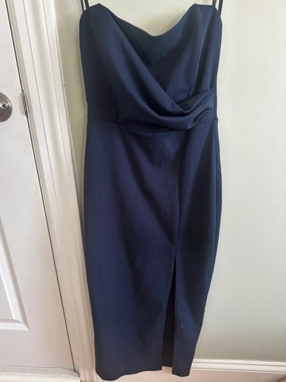 Strapless Navy Midi Windsor Gown